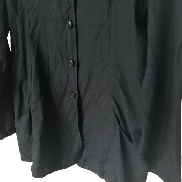 FLAX linen black jacket tunic large - Picture 4 of 7